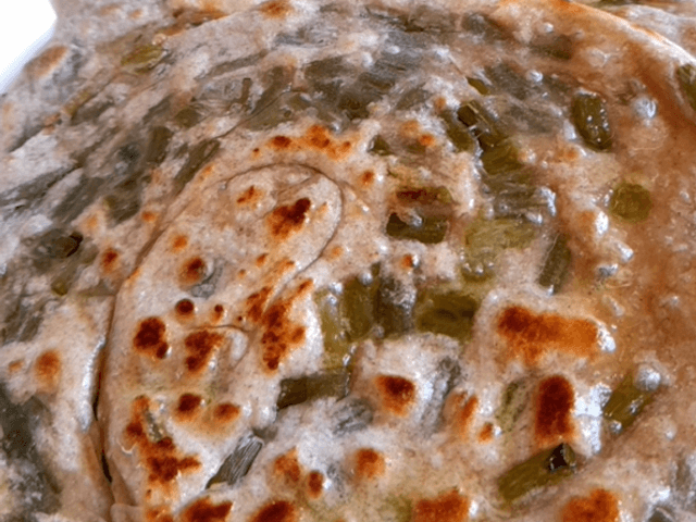Piadina con i bigoli d'aglio