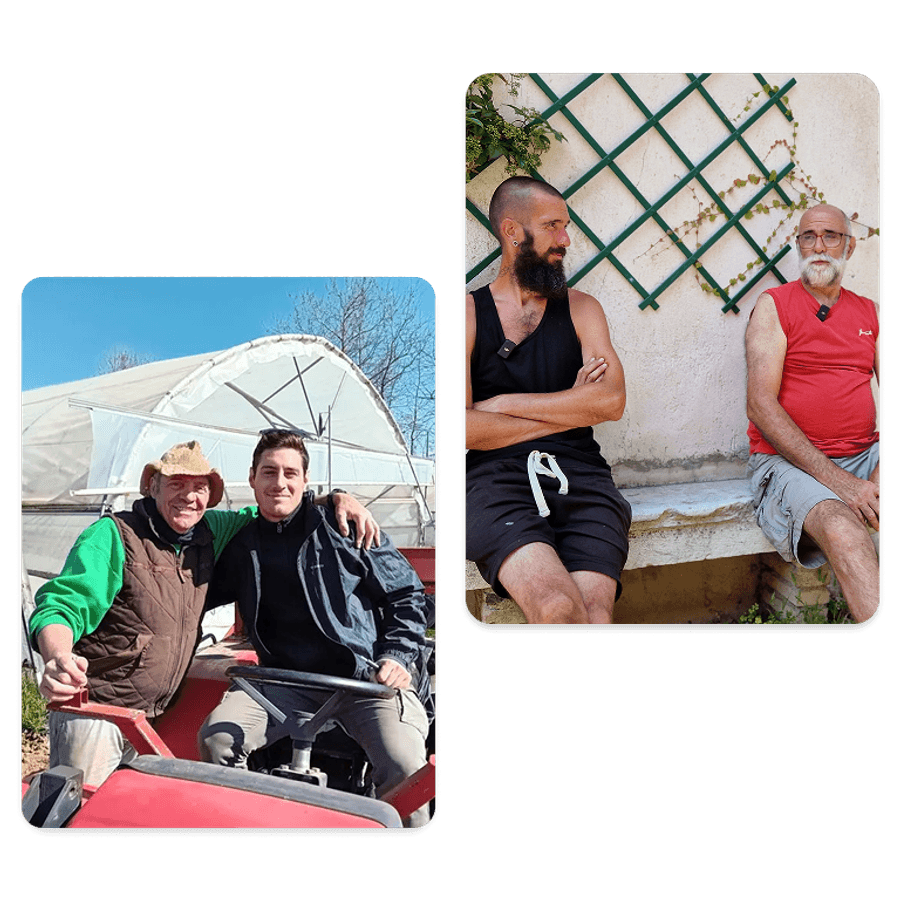 Coltivatori con figli