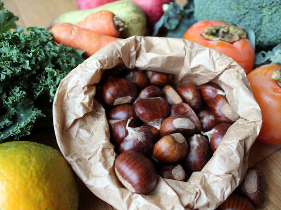 sacchetto di castagne biologiche