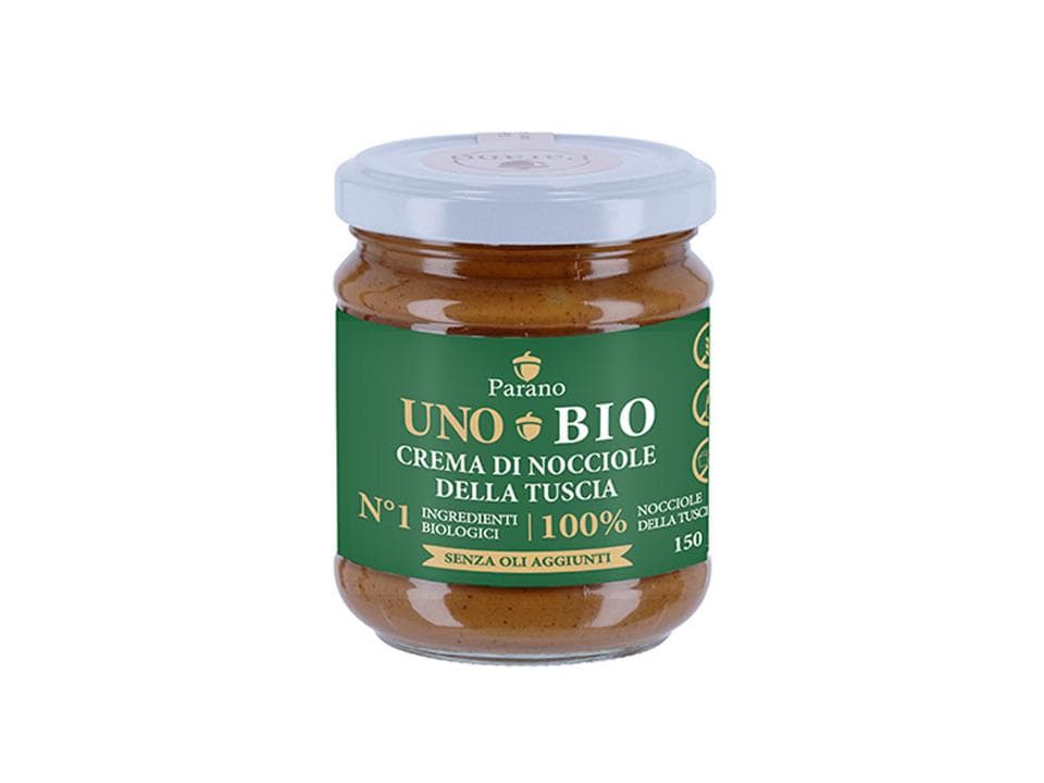 Vasetto in vetro di crema di nocciole della Tuscia 100% biologica (150g)