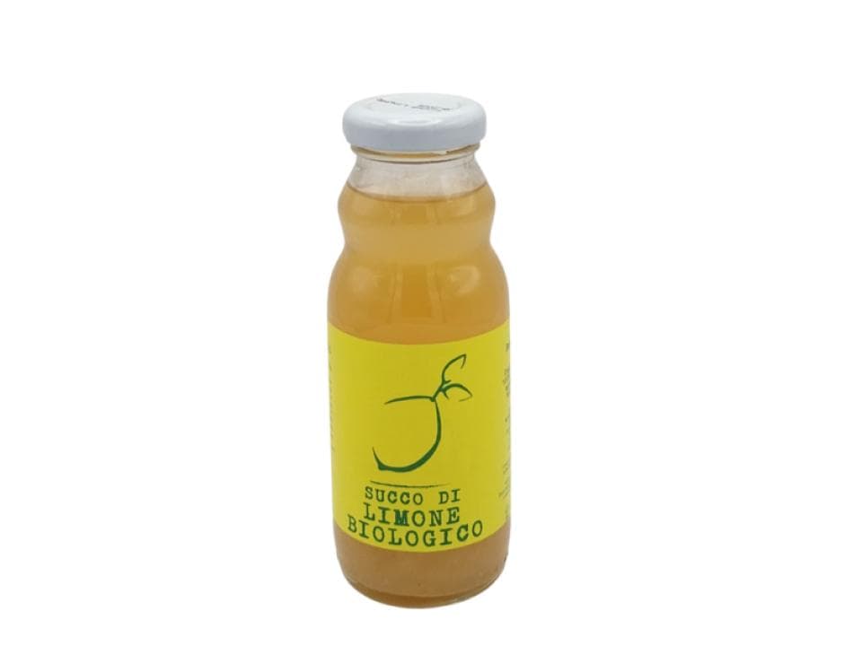 Bottiglietta in vetro di succo di limone 100% biologico (200ml)