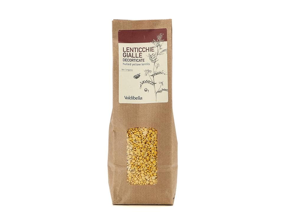 Sacchetto di lenticchie decorticate gialle biologiche (500g)