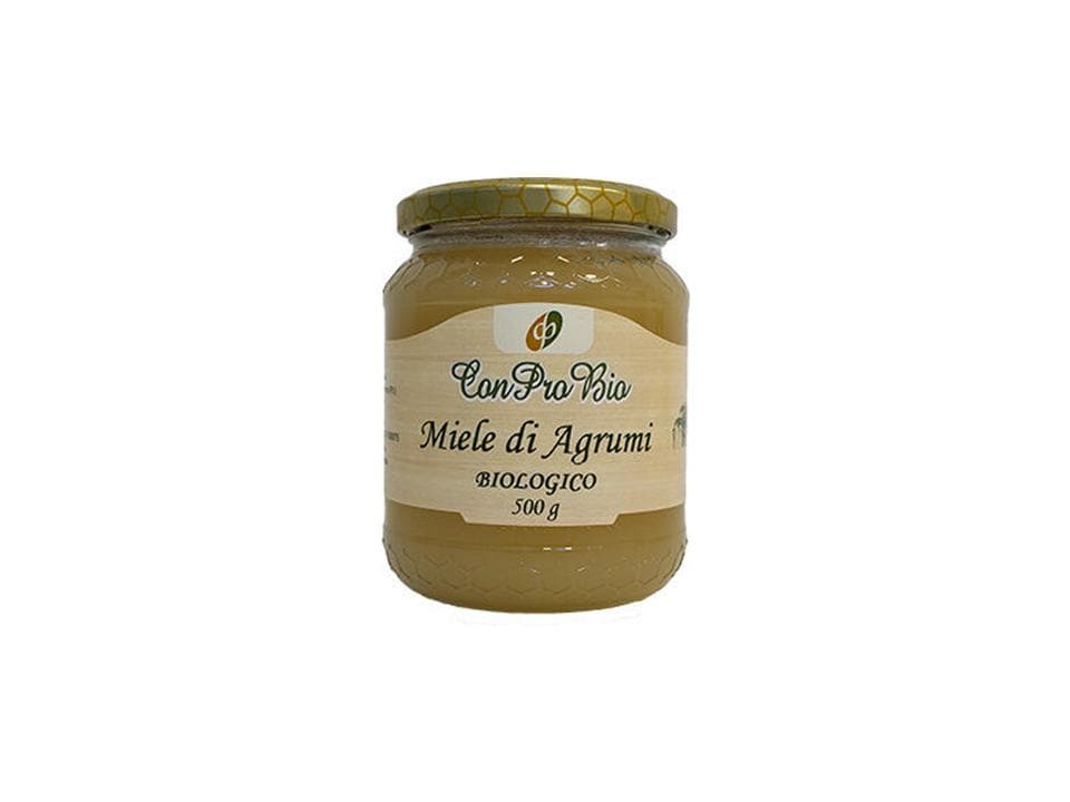 Vasetto in vetro di miele di agrumi biologico (500g)