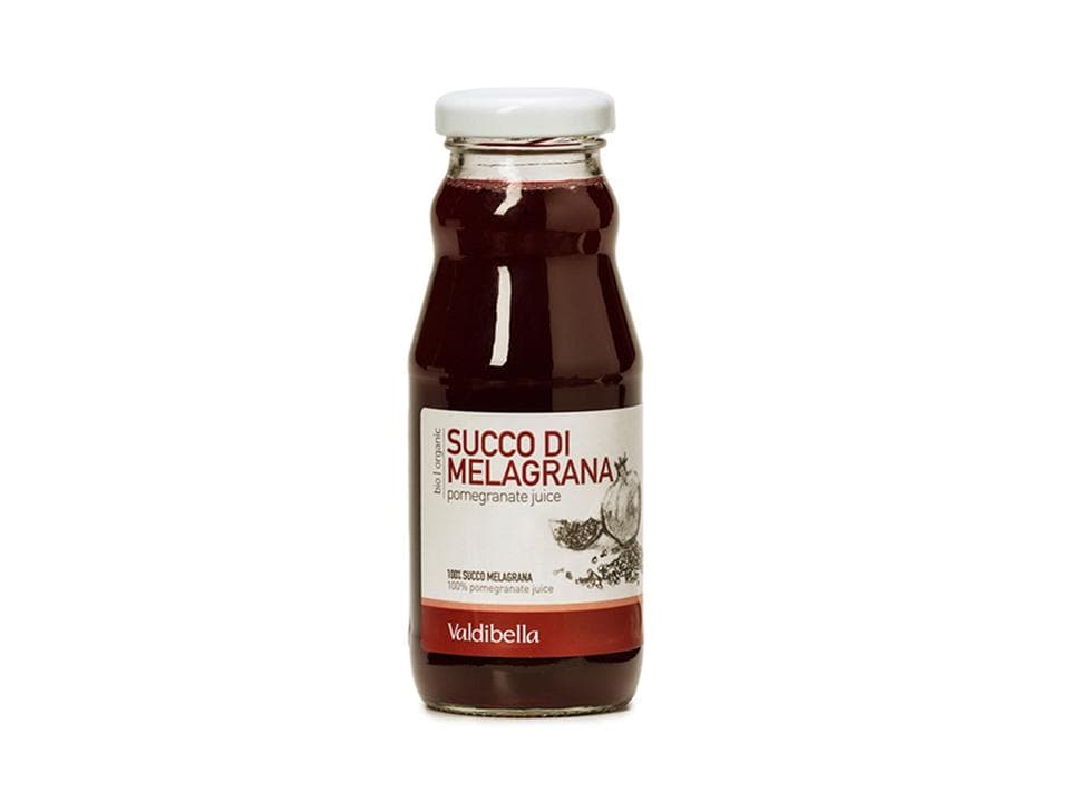 Bottiglietta in vetro di succo di melograno 100% bio (200 ml)